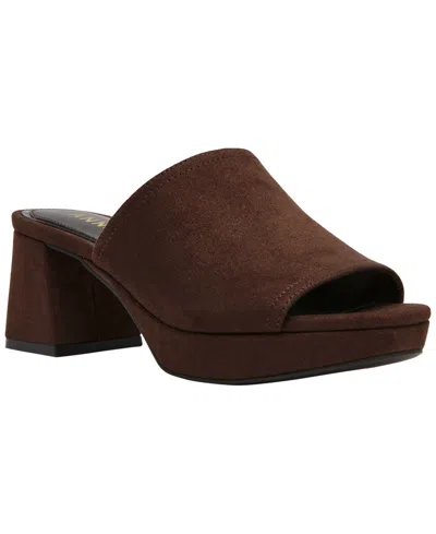 Anne Klein Primo Platform Slide Sandal In Brown