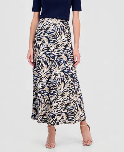Anne Klein Women's Printed Bias-cut Maxi Skirt In Dutch Blue Multi