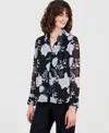 Anne Klein Printed Blouse In Black