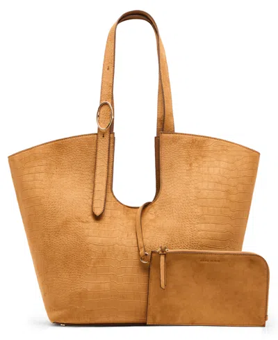 Anne Klein Women's Printed Pouch Large Tote Handbag In Brown
