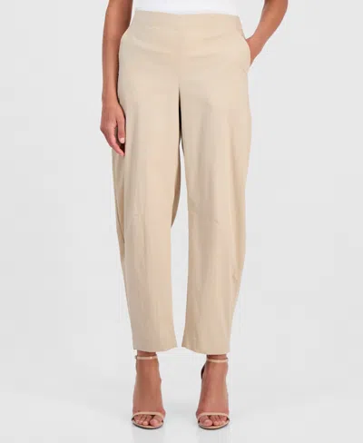 Anne Klein Women's Pull-on Barrel-leg Ankle Pants In Neutral