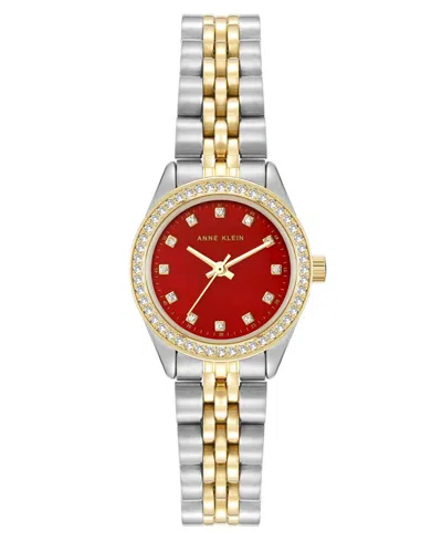 Anne Klein Women's Quartz Analog Two-tone Alloy Metal Bracelet Watch 32mm In Red
