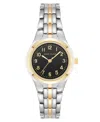 Anne Klein Women's Quartz Black And Two-tone Metal Alloy Watch, 26mm In Black,silver-tone And Gold-tone