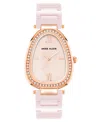 Anne Klein Women's Quartz Blush Ceramic Link Bracelet Watch, 36mm In Blush