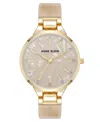 Anne Klein Women's Quartz Boyfriend Tan Acetate And Gold-tone Metal Alloy Bangle Watch, 35.5mm In Tan,gold-tone