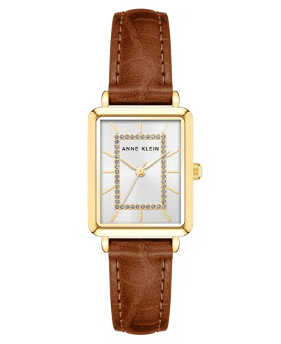 Anne Klein Women's Quartz Brown Leather Band Watch, 24mm In No Color