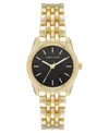 Shop Anne Klein Women's Quartz Casual Coin Edge Black And Gold-tone Alloy Metal Watch, 26mm In Black,gold-tone
