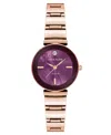 Anne Klein Women's Quartz Classic Plum And Rose Gold-tone Diamond Accented Bracelet Watch, 28mm In Gold