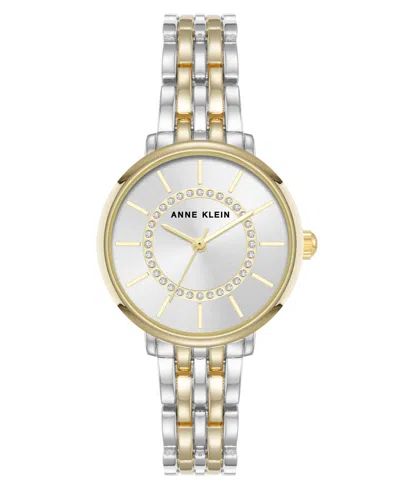 Anne Klein Women's Quartz Classy Two-tone Metal Alloy Watch, 30mm In Silver-tone,gold-tone
