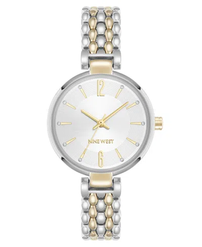 Anne Klein Women's Quartz Contemporary Silver-tone Metal Alloy Watch, 35mm In Multi
