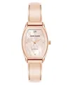 Anne Klein Women's Quartz Cushion Blush Pink Enamel With Rose Gold-tone Metal Alloy Bangle Watch, 22mm In Rose Gold-tone,blush Pink