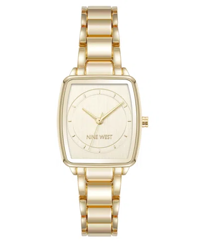 Anne Klein Women's Quartz Cushion Gold-tone Metal Alloy Watch, 26mm