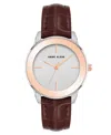 Anne Klein Women's Quartz Dark Brown Polyurethane Band Watch, 33mm In Brown