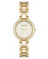 Anne Klein Women's Quartz Delicate Crystal Accented Champagne Dial Gold-tone Alloy Metal Watch, 28mm In Gold