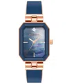 Anne Klein Women's Quartz Enamel Alloy Bangle Watch, 24mm X 37.5mm In Navy,rose Gold-tone