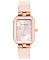Anne Klein Women's Quartz Enamel Alloy Bangle Watch, 24mm X 37.5mm In Rose Gold-tone