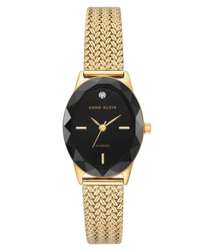 Anne Klein Women's Quartz Enduring Gold-tone Stainless Steel Mesh Watch, 24mm In Multi
