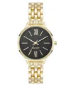 Anne Klein Women's Quartz Essential Black And Gold-tone Metal Alloy Watch, 34mm In Gold