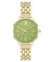 Anne Klein Women's Quartz Essential Olive And Gold-tone Metal Alloy Watch, 34mm In Gold