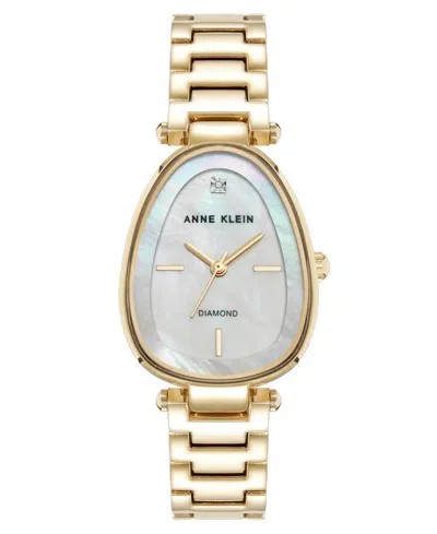 Anne Klein Women's Quartz Estate Mother Of Pearl Diamond Dial Bracelet Watch, 26mm In Gold