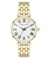 Anne Klein Women's Quartz Everyday Roman Numeral Gold-tone Alloy Metal Watch, 32mm In Gold-tone