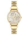 Anne Klein Women's Quartz Floral Gold-tone Metal Alloy Watch, 30mm In Gold-tone