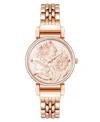 Anne Klein Women's Quartz Floral Rose Gold-tone Metal Alloy Watch, 30mm