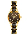 Anne Klein Women's Quartz Gold-tone Alloy And Tortoise Acetate Watch, 30mm In Tortoise