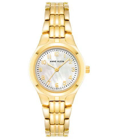 Anne Klein Women's Quartz Gold-tone Alloy Bracelet Watch, 26mm In Gold-tone,white
