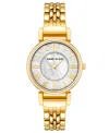Anne Klein Women's Quartz Gold-tone Alloy Link And Mother Of Pearl Bracelet Watch, 30mm In Gold-tone,mother Of Pearl