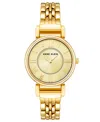 Anne Klein Women's Quartz Gold-tone Alloy Link Bracelet Watch, 30mm In Gold-tone