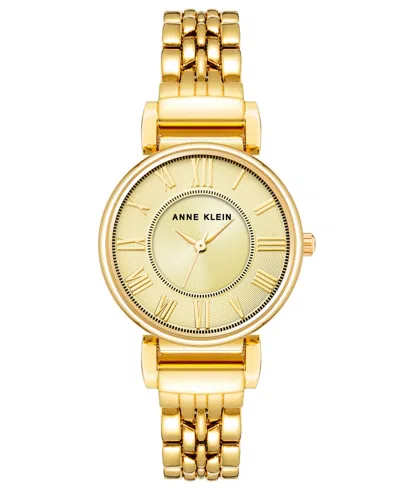 Anne Klein Women's Quartz Gold-tone Alloy Link Bracelet Watch, 30mm
