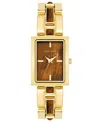 Anne Klein Women's Quartz Gold-tone Alloy Watch, 28mm X 21mm In Brown,gold-tone