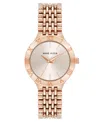 Anne Klein Women's Quartz Iconic Roman Numeral Bezel Rose Gold-tone Alloy Metal Watch, 30mm In Rose Gold-tone