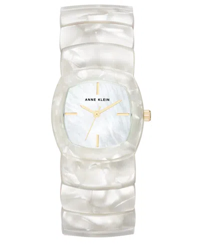 Anne Klein Women's Quartz Ivory Acetate Link Expansion Watch, 30mm In White
