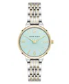Anne Klein Women's Quartz Light Blue Charming And Two-tone Alloy Metal Watch, 30mm In Light Blue,silver-tone,gold-tone