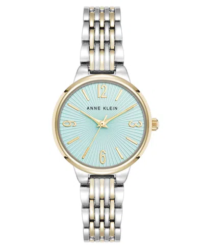 Anne Klein Women's Quartz Light Blue Charming And Two-tone Alloy Metal Watch, 30mm In Light Blue,silver-tone,gold-tone