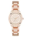 Anne Klein Women's Quartz Minimalist Rose Gold-tone Metal Alloy Watch, 30mm In Gold