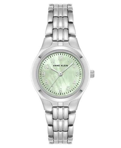Anne Klein Women's Quartz Mint And Silver-tone Metal Alloy Classic Easy To Read Dial Watch, 26mm In Silver-tone,mint