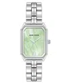 Anne Klein Women's Quartz Mint And Silver-tone Octagonal Metal Alloy Bracelet Watch, 24mm In Silver-tone,mint