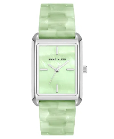 Anne Klein Women's Quartz Mint Green Plastic Dial Watch 26mm X 38mm