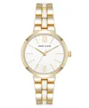 Anne Klein Women's Quartz Modern White Enamel And Gold-tone Alloy Metal Watch, 30mm In White,gold-tone