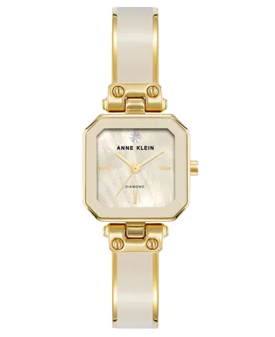 Anne Klein Women's Quartz Octagonal Gold-tone Bangle Watch 24mm