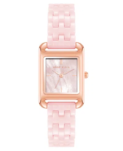 Anne Klein Women's Quartz Pink Ceramic Watch, 23mm