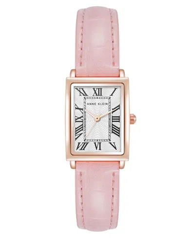 Anne Klein Women's Quartz Pink Leather Band Watch, 21mm
