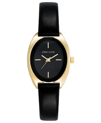 Anne Klein Women's Quartz Premier Black Leather Watch, 28mm
