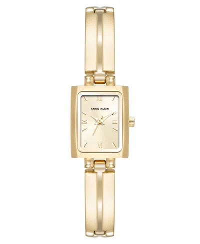 Anne Klein Women's Quartz Rectangle Gold-tone Alloy Metal Bracelet Watch 16mm X 20mm