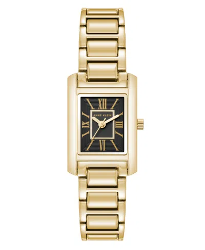 Anne Klein Women's Quartz Rectangle Gold-tone Alloy Metal Bracelet Watch 20mm
