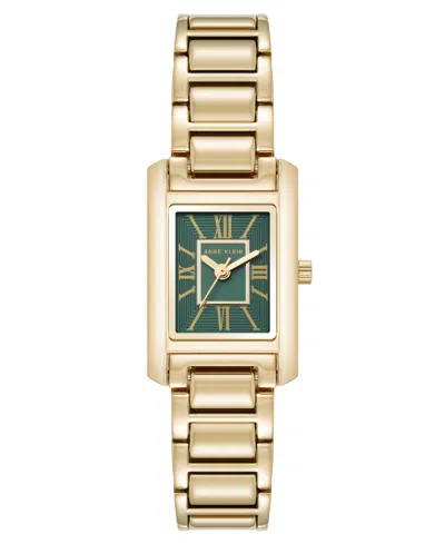 Anne Klein Women's Quartz Rectangle Gold-tone Alloy Metal Bracelet Watch 26mm X 20mm