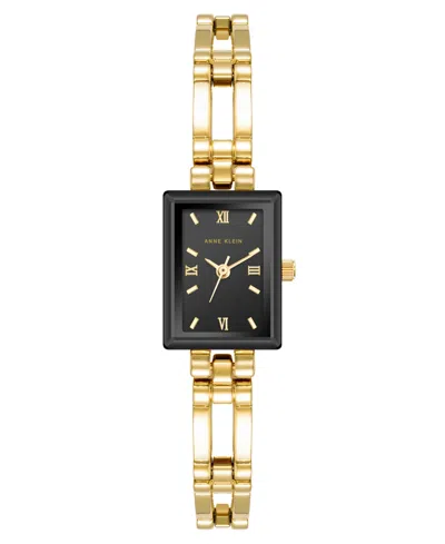 Anne Klein Women's Quartz Rectangle Gold-tone Alloy Metal Bracelet Watch 28mm X 16.3mm